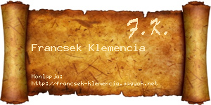 Francsek Klemencia névjegykártya